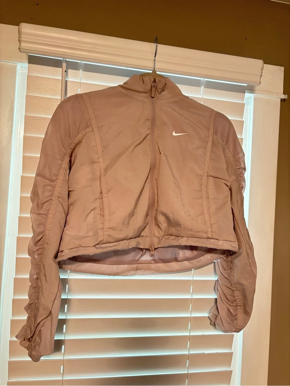 Nike Women's Dusty Pink Cropped Bomber Jacket